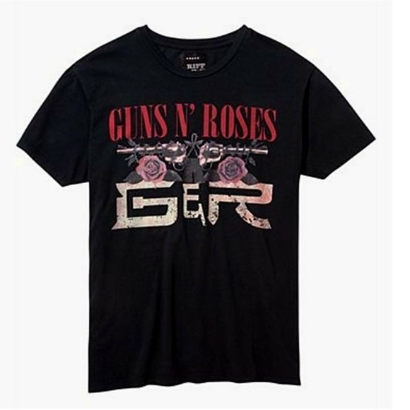 Guns N Roses Tour Pistols GNR Logo RIFF STARS metal rock T-Shirt L NWT - Picture 1 of 3
